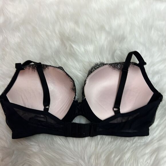 VICTORIA’S SECRET Women’s Very Sexy Lace Shimmer Push-Up Bra Black Size 36C D24 - Picture 7 of 8